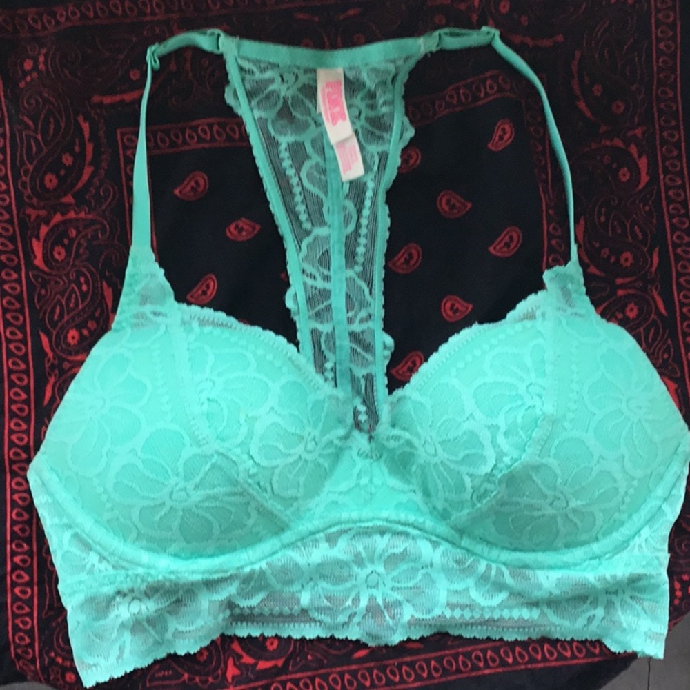 Pastel teal Victoria’s Secret push up bra small